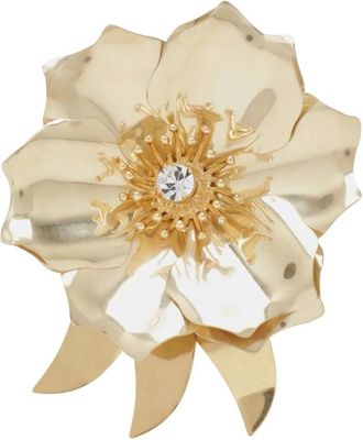 Miu Miu Brooches, female, Beige, Size: ONE SIZE Metal Brooch With Crystal