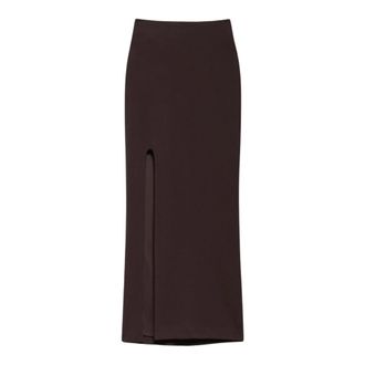 Aniye By Midi rok met split aan de zijkant - Dames - Rokken - Bruin - Maat: S Poliester