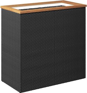 vidaXL Jardinera De Rat&aacute;n Sint&eacute;tico Negra 80x40x80 Cm Vidaxl