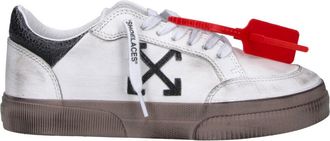Off-white White Vulcanized Low Distressed Leather Sneakers