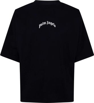 Palm Angels Classic Logo Over T-Shirt - Heren - T-shirts - Zwart - L - Katoen - Tops
