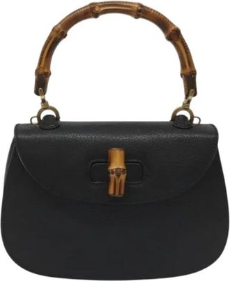 Gucci Tweedehands leren handtassen - Dames - Vintage Handtas - Zwart - ONE Size - Leer - Vintage