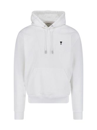 Ami White Ami de Caur Kangaroo Pocket Hoodie