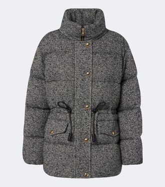 Moncler Piumino in tweed di misto lana
