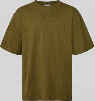 Karl Kani Relaxed Fit T-Shirt mit Logo-Stitching in Khaki, Gr&ouml;&szlig;e XXL