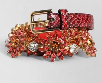 Dolce & Gabbana crystal embellished leather waist belt