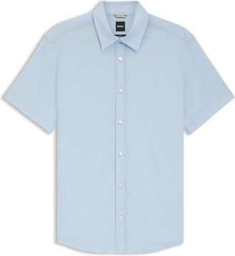 BOSS Slim-fit shirt in stretch linen
