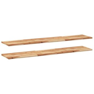 Berkfield Home Floating Shelves 2 pcs 160x30x2 cm Oil Finished Solid Wood Acacia in Brown | Size: 160 x 30 x 2 cm