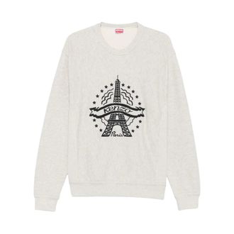 Kenzo Eiffel Tower Graphic Sweatshirt - Heren - Sweatshirts & Hoodies - Grijs - Maat: L Katoen