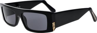 GCDS Unisex Rectangular Sunglasses - Black - One Size