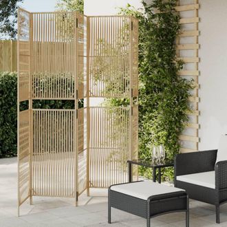 vidaXL Biombo De 5 Paneles Rat&aacute;n Sint&eacute;tico Beige Vidaxl