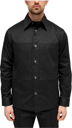 Paolo Pecora Giacca camicia - Heren - Casual Overhemden - Zwart - XL - Katoen - Overhemden