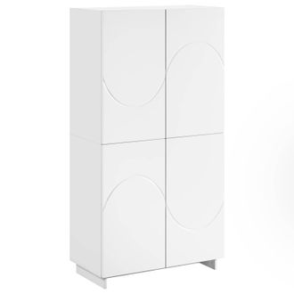 vidaXL Aparador Alto Blanco 79 X 41 X 151 Cm Madera De Ingenier&iacute;a Vidaxl