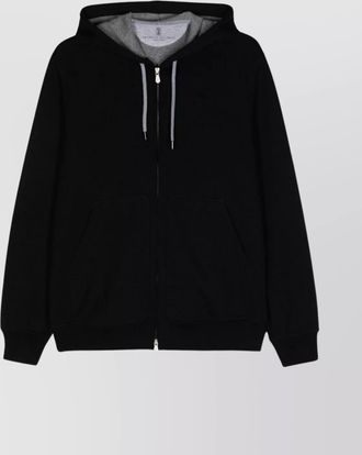 Brunello Cucinelli cotton blend hoodie with drawstring hood