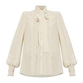 Valentino Garavani Dames, Blouses & Shirts, Beige, Maat: 2XS Zijde