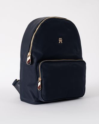 Tommy Hilfiger Womens TH Logo Detail Backpack in Navy Nylon - One Size