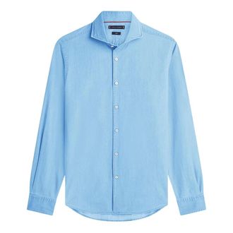 Tommy Hilfiger Casual Shirts, male, Blue, Size: XL Smart Casual Slim Fit Denim Shirt