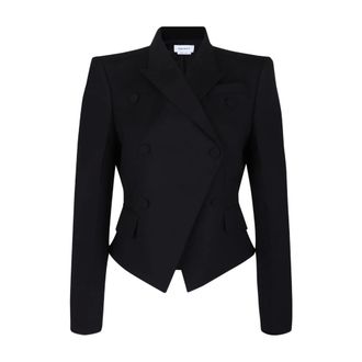 Alexander McQueen Blazers, female, Black, S, Black Blazer with Structured Shoulders