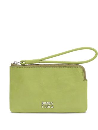 Bimba & Lola leather zip-up coin purse - women - Calf Leather - One Size - Green