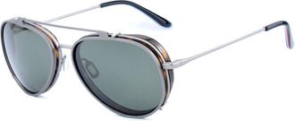 Vuarnet Mens Aviator Sunglasses Clipon Lenses Vl1805 - Grey Silver Steel - One Size