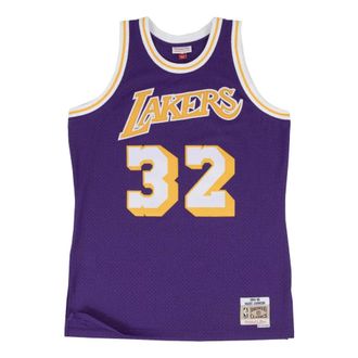 Mitchell & Ness NBA Swingman Jersey Magic Johnson Los Angeles Lakers 84-85 Purple Gold SMJYGS18176-LALPURP84EJH