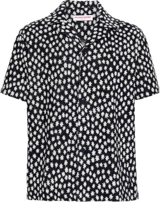 Orlebar Brown Howell Star towelling-finish shirt - men - Polyester/Elastane/Cotton - S - Blue