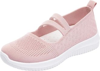 Generic Womens Slip On Trainers Comforble Walking Shoes Stylish Breathable Lightweight Classic Casual Orthopedic Sneakers Running Sports Gym Pink