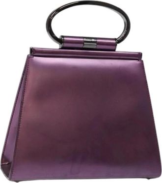 Dior Pre-owned Handbags, female, Purple, Size: ONE SIZE Pre-owned Vintage Patent Leather Hand Bag