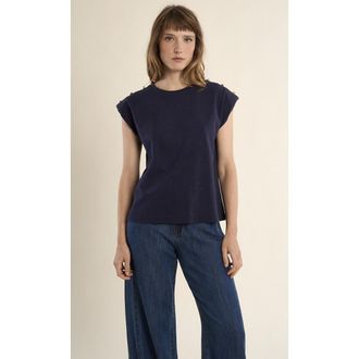 Molly Bracken T-shirt met korte mouwen en ronde hals met pareldetail