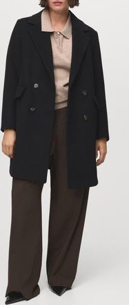 Mango Double Breasted Coat in Black at Nordstrom, Size Xx-Small