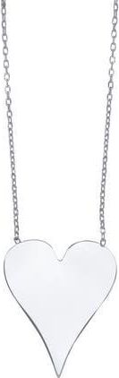 House of Frosted Heart Pendant Necklace in White Gold at Nordstrom Rack, Size 16