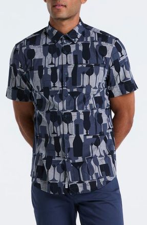 Original Penguin Chambray Short Sleeve Button Down Shirt in Dark Sapphire at Nordstrom, Size Xx-Large