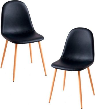 Regalos Miguel Regalos Miguel - Packs Sillas Comedor - Pack 2 Sillas Teok Polipiel - Negro