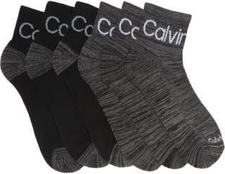 Calvin Klein Sport Cushion Sock - Pack of 6 in Black Assorted at Nordstrom Rack