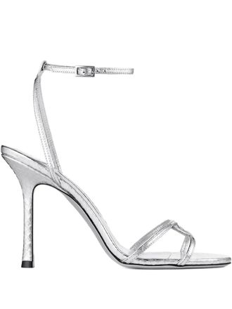 Jimmy Choo London 100mm Leo ankle-strap open-toe sandals - Silver