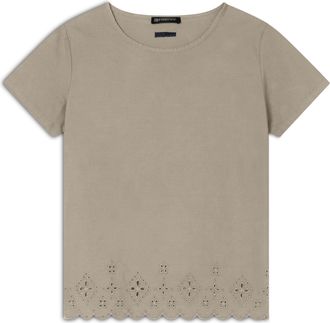 Freddy T-shirt regular in cotone con ricami Sangallo