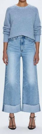 Pistola Denim Lana Crop Cuffed High Rise Ultra Wide Leg Jeans In Snowcat