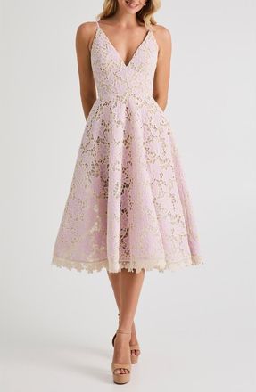 Helsi Amelia Floral Lace Dress in Lilac/Ivory at Nordstrom, Size Small
