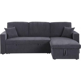 Habitat et Jardin Habitat Et Jardin - Divano letto angolare in velluto a coste Alain - 3 posti - Grigio