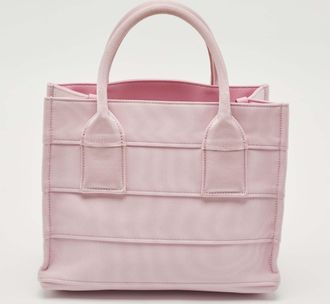 Ferragamo Pink Signature Fabric Logo Small Tote