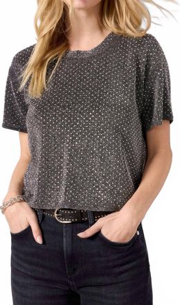 LnA Brooklyn Tee In Black Rhinestone