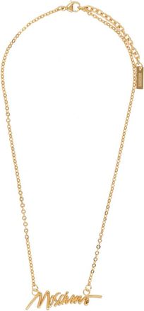 Moschino Golden Logo Pendant Necklace