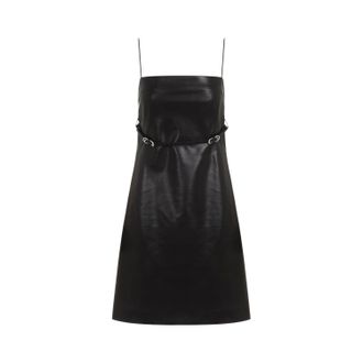 Givenchy Black Voyou Lamb Leather Mini Dress-Donna