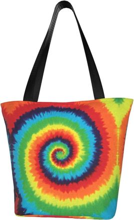 AOOEDM Tie Dye Tote Bag Women Capacity Shoulder Grocery Shopping Bags