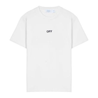 Off-white T-Shirts, male, White, Size: S Cotton T-shirt With Logo
