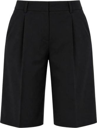 Norma Kamali Flat Front Bermuda Short - Dames - Korte Broeken - Zwart - M - Polyester - Korte Broeken