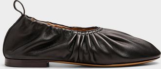 Mansur Gavriel Womens Ruched leather ballet flats Women