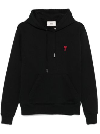 Ami Black Long Sleeves Logo Hoodie