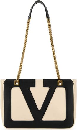 Valentino Garavani Ivory Leather Small Viva Superstar Shoulder Bag