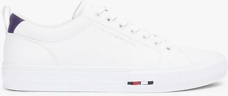Tommy Hilfiger Mens Vulcanized Leather Sneaker - White - US 11.5 / EU 45